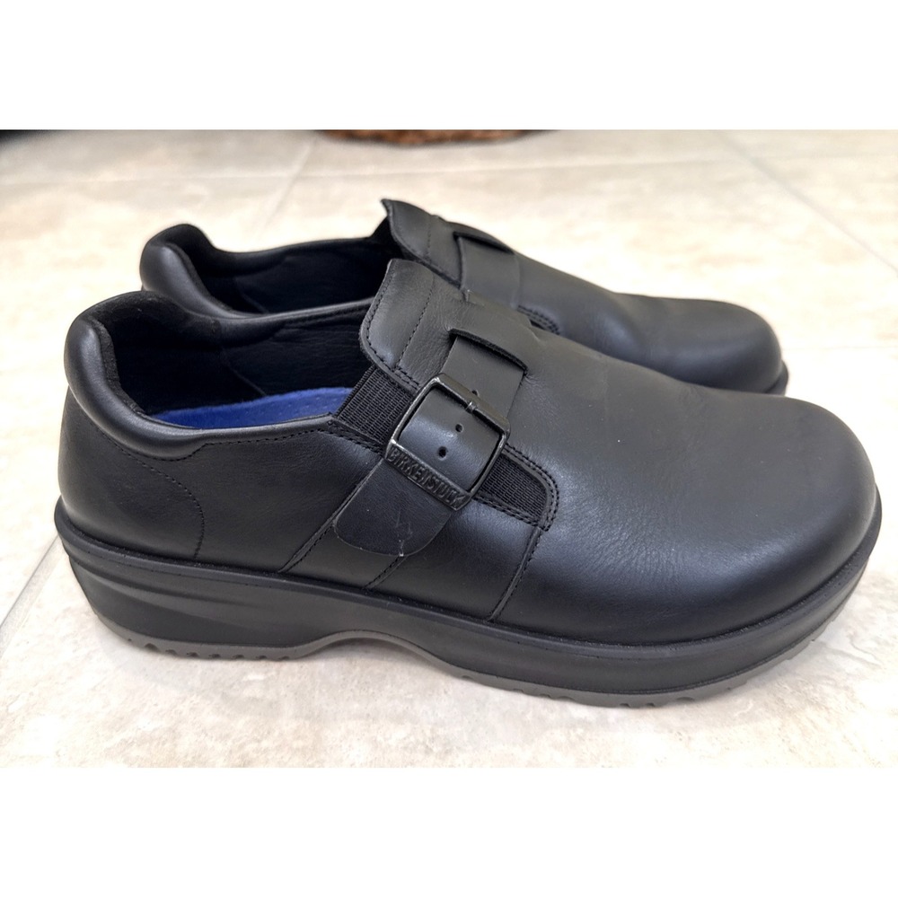 Birkenstock Caris Pro Black Leather Shoes Sz 37 US W6 M4‎ Comfort Slip On Work